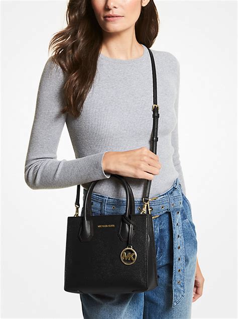 michael kors outlet mercer medium pebbled leather crossbody bag|Michael Kors studded crossbody bag.